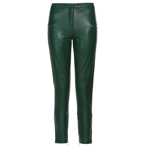 leather green pants