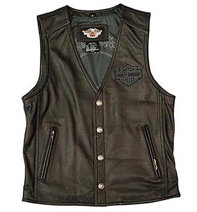 Kelcoz Harley Davidson Leather Vest - Leather4sure Men