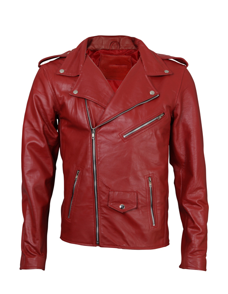 Retron Red Motorcycle Jacket - Leather4sure Biker & Motorcycle Jackets