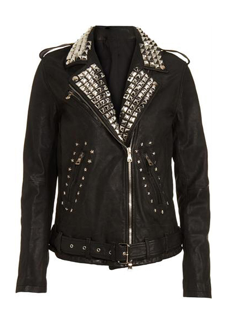 Brickz Flare Studded Jacket - Leather4sure Men