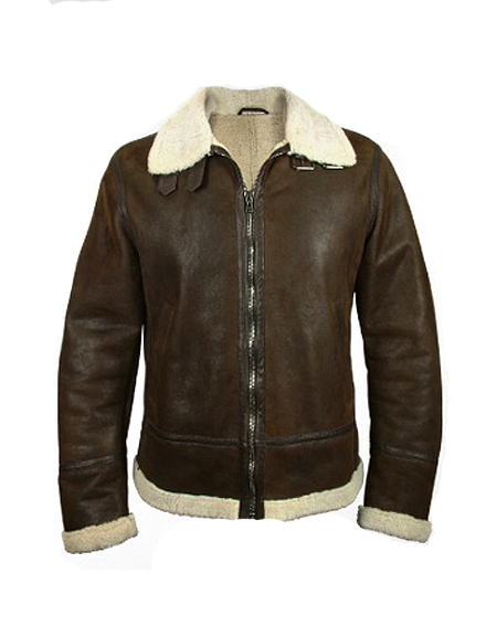 Belonte Brown Shearling Bomber Jacket - Leather4sure Brown Bomber Jackets