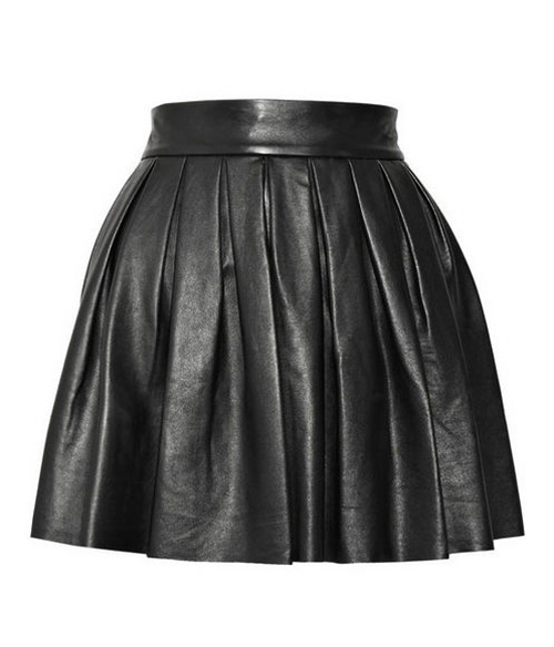 Shoque Plus Size Leather Skirt - Leather4sure Pleated Leather Skirts