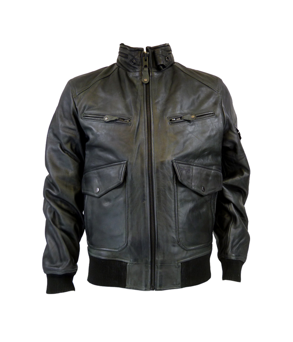 Morrac Leather Navy Bomber Jacket - Leather4sure Men