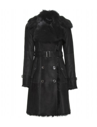 Orion Double Breasted Shearling Coat - Leather4sure Shearling Coats