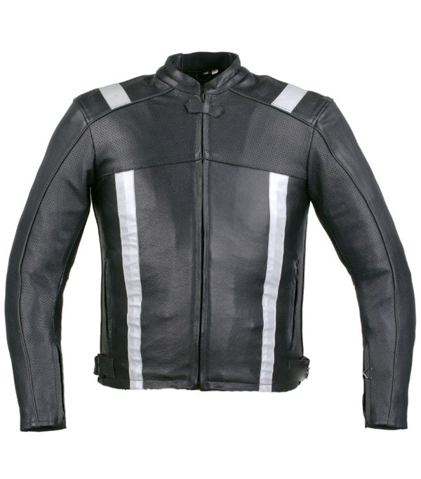 Stuppa Reflective Biker Jacket - Leather4sure Men
