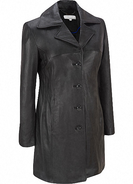 Charcoal Frost Leather Trench Coat - Leather4sure Leather Coats