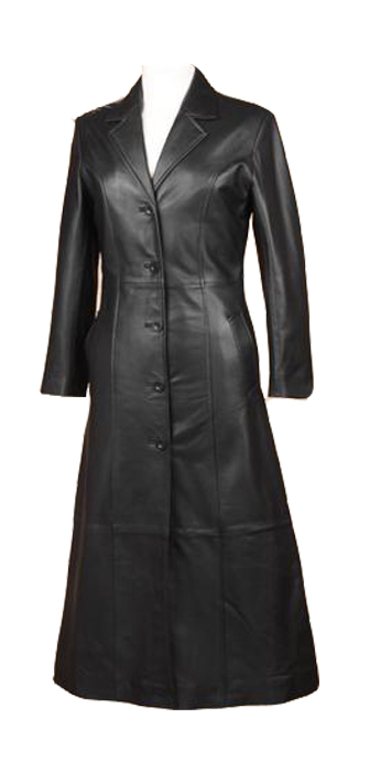 Eventide Long Leather Coat - Leather4sure Long Leather Coats