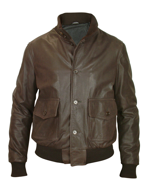 Emporio Leather Bomber Jacket