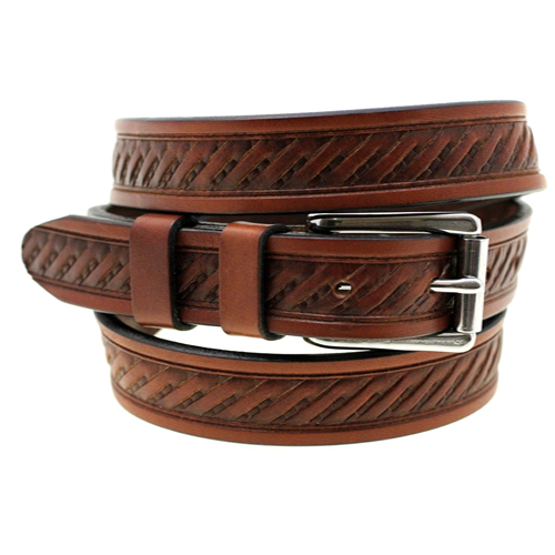 Xemter Embossed Leather Belt - Leather4sure Leather Belts & Straps