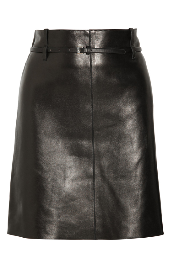 Dominique Plus Size Leather Skirt - Leather4sure Long Leather Skirts
