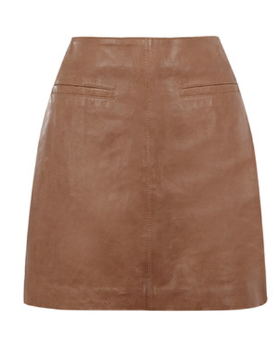 Redoz Tan Leather Skirt - Leather4sure Leather Skirts