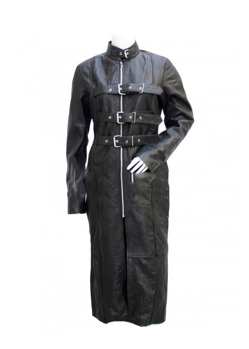 Puro Full Length Long Leather Coat - Leather4sure Long Leather Coats