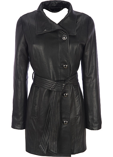 Winterfall Midnight Trench Coat - Leather4sure Leather Coats