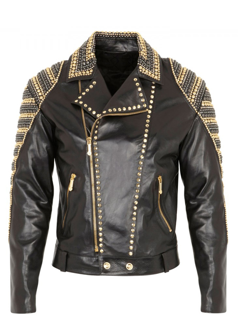 Dagino Studded Leather Men Jacket - Leather4sure Men