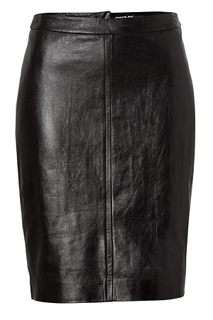 Sleek Ash Pencil Leather Skirt - Leather4sure Black Leather Skirts