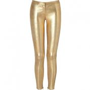 Switish Gold Leather Pants - Leather4sure Leather Pants
