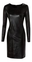 Bitolino Leather Belted Dress - Leather4sure Black Leather Dresses
