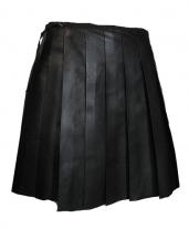 Molfex Leather Pleated Skirt - Leather4sure Pleated Leather Skirts